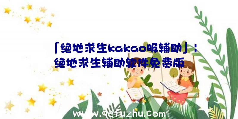 「绝地求生kakao服辅助」|绝地求生辅助软件免费版